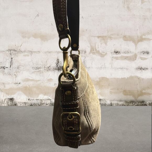 Coach Y2K Brown Suede Hobo Shoulder Bag - Picture 3 of 9